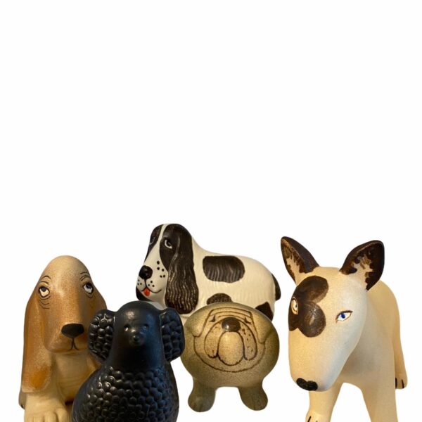 Gustavsberg- Figurin - Kennel - 5 st hundar - design Lisa Larson