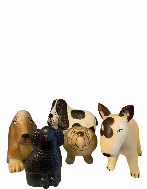 Gustavsberg- Figurin - Kennel - 5 st hundar - design Lisa Larson