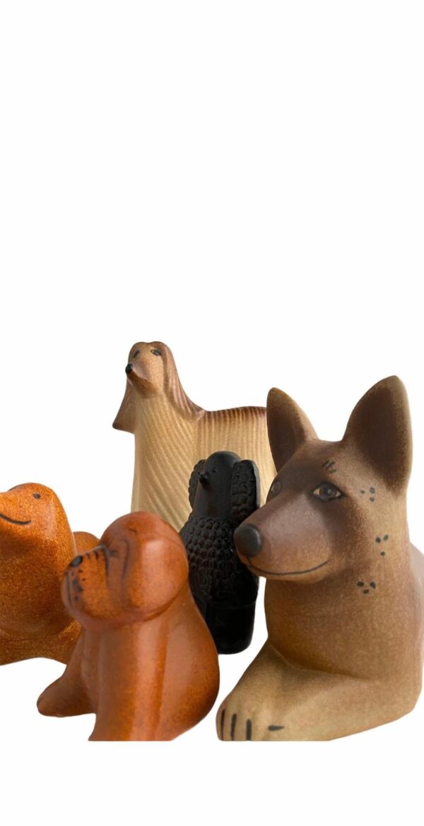 Gustavsberg- Figurin - Kennel - 5 st hundar - design Lisa Larson