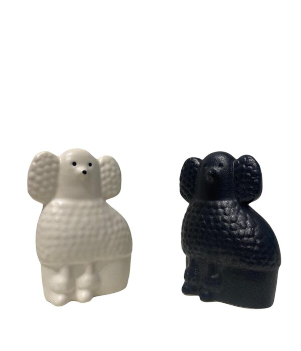 Gustavsberg- Figurin - Kennel - 2 st Pudlar svart & vit - design Lisa Larson