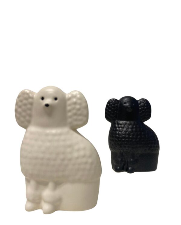 Gustavsberg- Figurin - Kennel - 2 st Pudlar svart & vit - design Lisa Larson