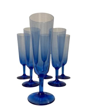Reijmyre - 6 st Champagneglas - B6 blå design Monica Bratt
