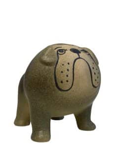 Gustavsberg Kennel – bulldog grå Midi, porslinsfigur – design Lisa Larson