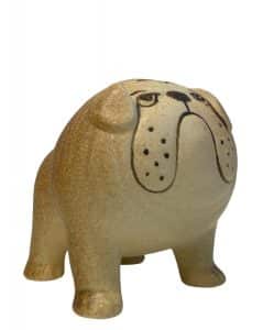 Gustavsberg Kennel – bulldog brun Midi, porslinsfigur – design Lisa Larson