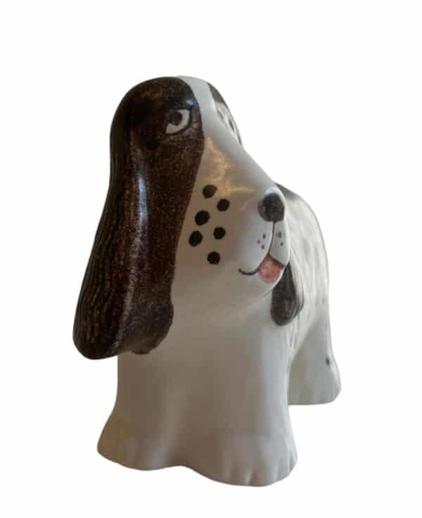 Gustavsberg- Figurin - Kennel - Spaniel Svart/Vit design Lisa Larson