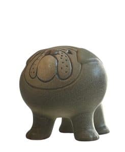 Gustavsberg Kennel – grå bulldogg valp, porslinsfigur – design Lisa Larson – vintage
