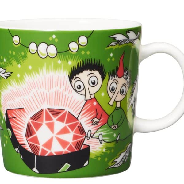 Arabia - Mumin / Moomin mugg - Tofslan o Vifslan grön Design Tove Jansson