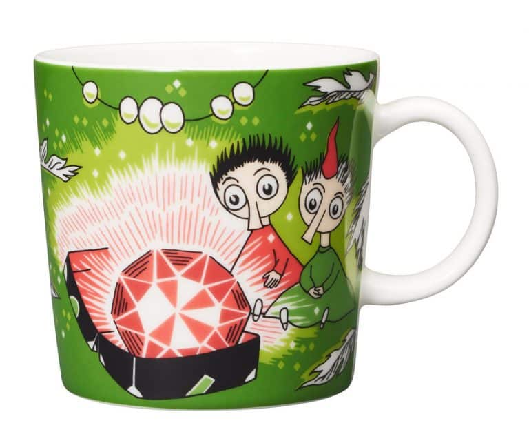 Arabia - Mumin / Moomin mugg - Tofslan o Vifslan grön Design Tove Jansson