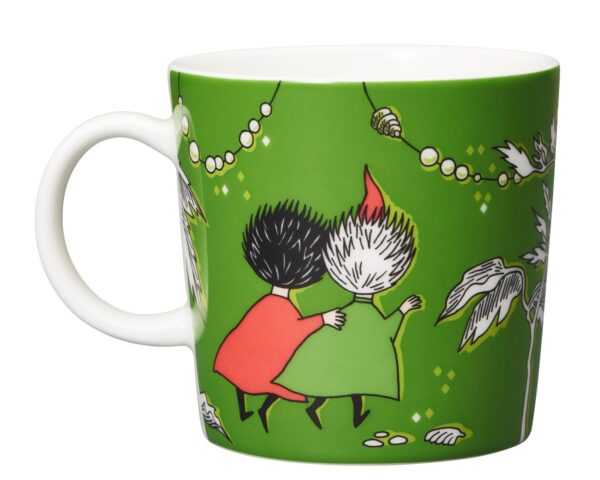 Arabia - Mumin / Moomin mugg - Tofslan o Vifslan grön Design Tove Jansson