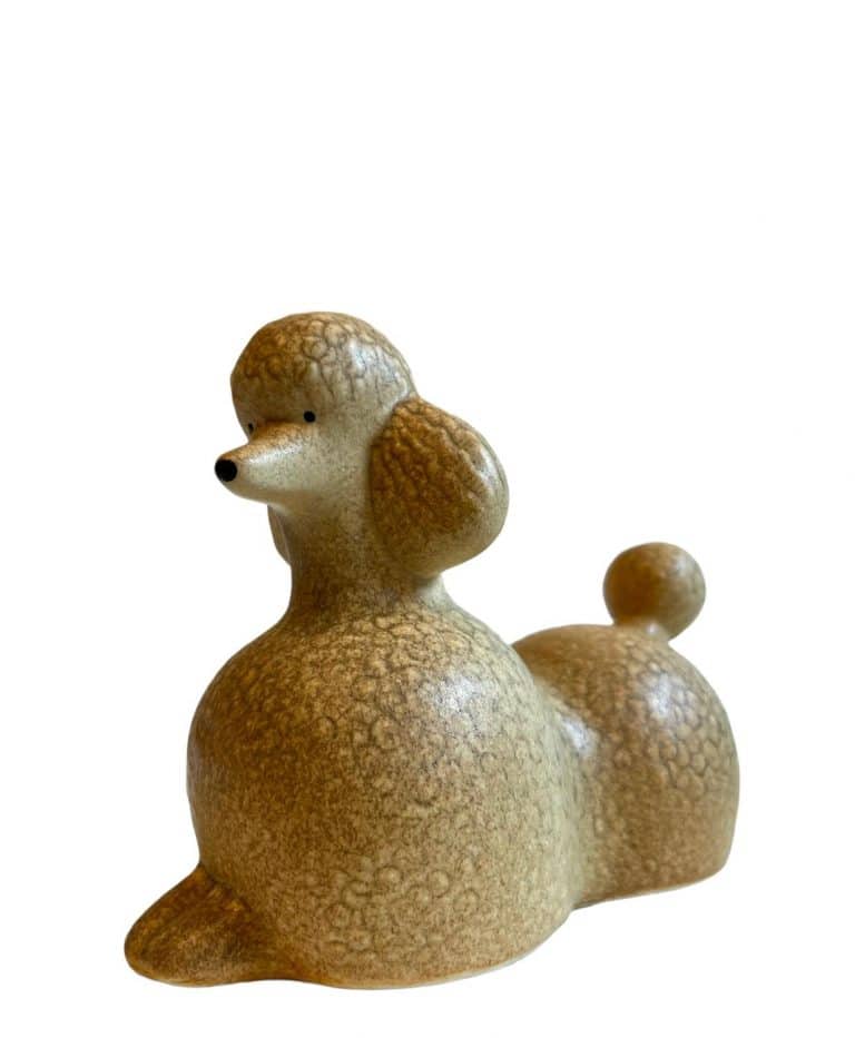 Gustavsberg- Figurin - Kennel - stor pudel Poodle- design Lisa Larson