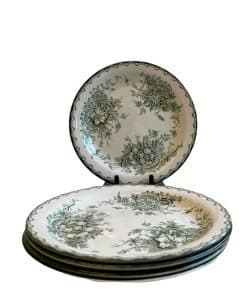 Rörstrand Grön Anna – 6 st mattallrikar – design Carl Harry Stålhane – vintage