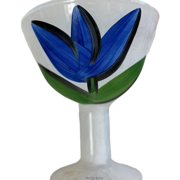 Kosta Boda - Tulipa - Skål på fot Blå tulpan Design Ulrica Hydman Vallien