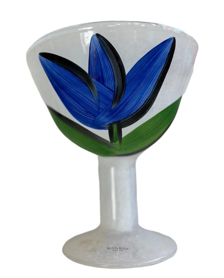 Kosta Boda - Tulipa - Skål på fot Blå tulpan Design Ulrica Hydman Vallien