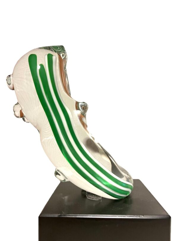 Glasprinsen - Fotboll sko - med grön vita ränder - limiterad Numrerad 1- 25 ex