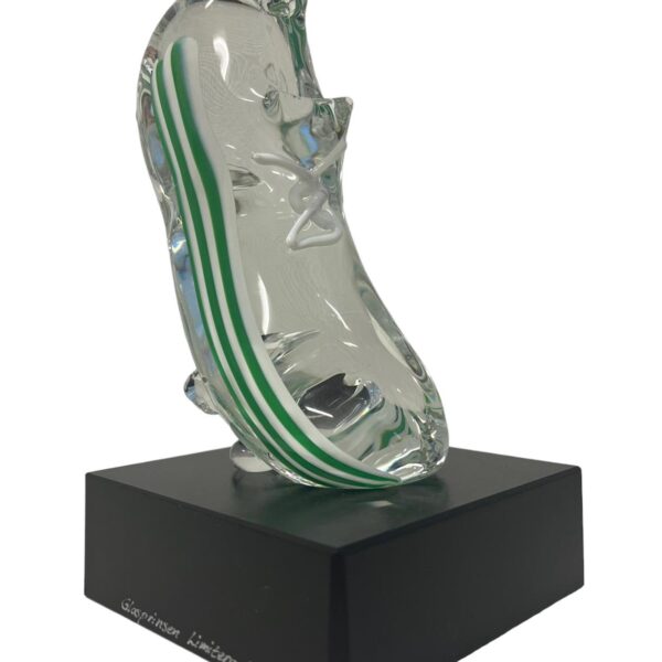 Glasprinsen - Fotboll sko - med grön vita ränder - limiterad Numrerad 3- 25 ex