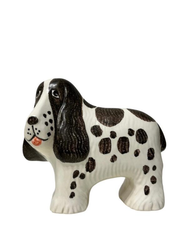 Gustavsberg - Figurin - Kennel - Spaniel Svart/Vit design Lisa Larson