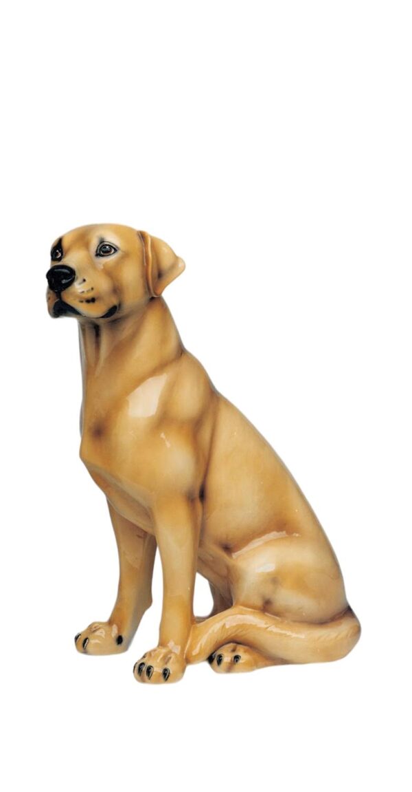 Glasprinsen - Figurin - Hund - Stor Labrador porslin Höjd 70 cm