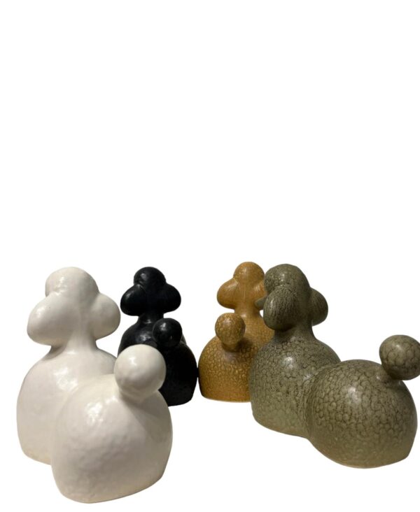 Gustavsberg- Figurin - Kennel - 4 st Pudlar / Poodle design Lisa Larson