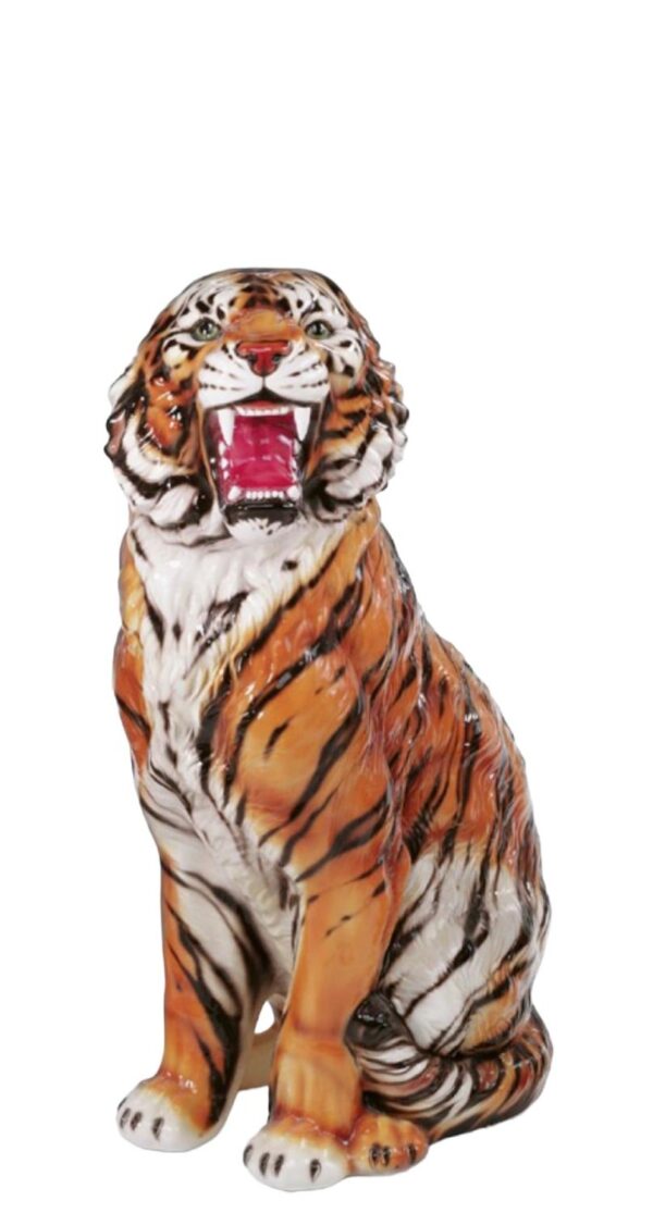 Glasprinsen - Figurin - Stor Bengalisk Tiger porslin Höjd 92 cm
