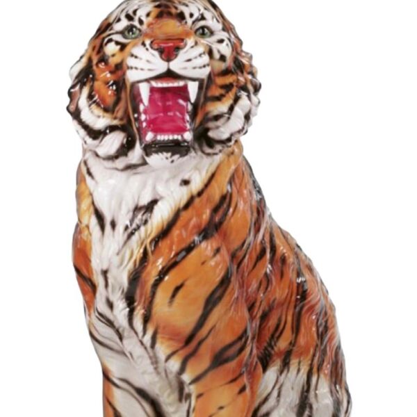 Glasprinsen - Figurin - Stor Bengalisk Tiger porslin Höjd 92 cm
