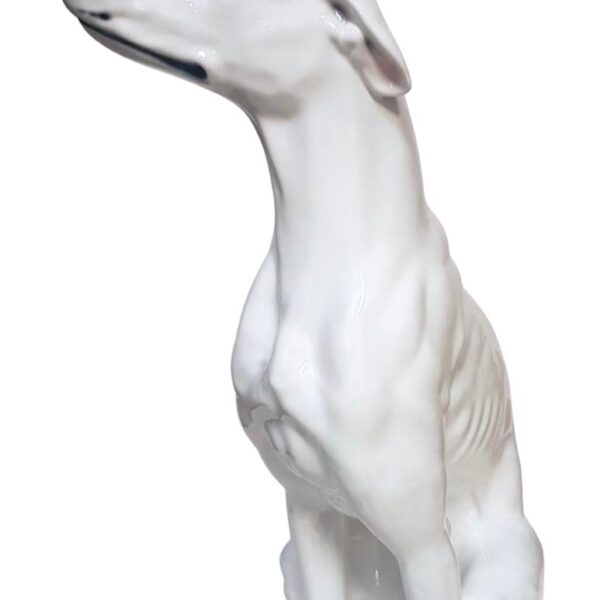 Glasprinsen - Figurin - Hund - Stor Vinthund porslin Höjd 90 cm