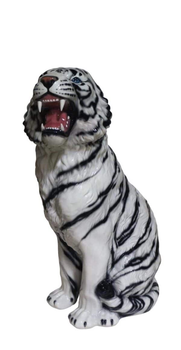 Glasprinsen - Figurin - Stor Sibirisk Tiger porslin Höjd 92 cm