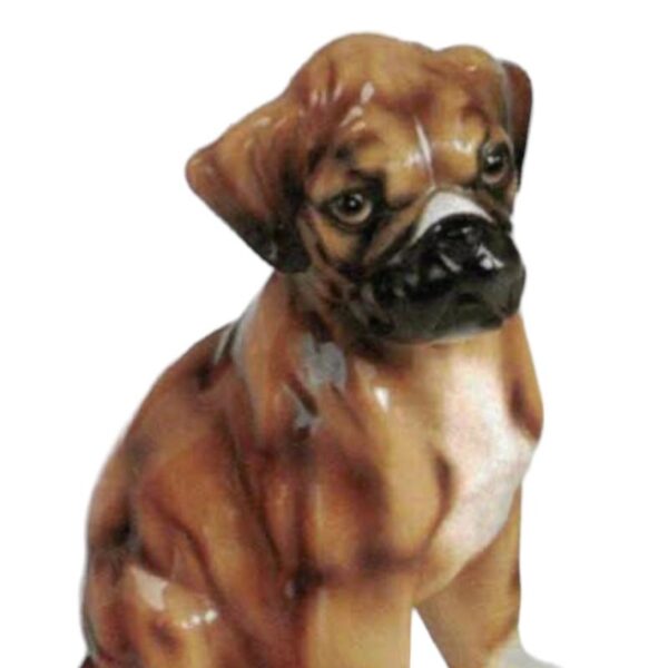 Glasprinsen - Figurin - Hund - Boxer Valp porslin Höjd 30 cm Konsthantverk