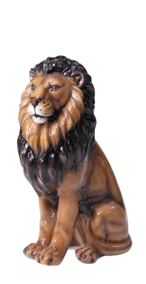 Glasprinsen - Figurin - Stort Lejon porslin Höjd 87 cm Konsthantverk