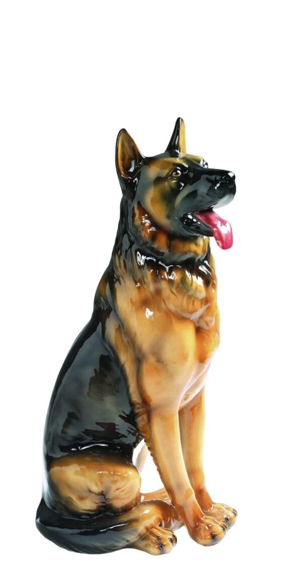 Glasprinsen - Figurin - Hund - Stor Schäfer porslin Höjd 100 cm