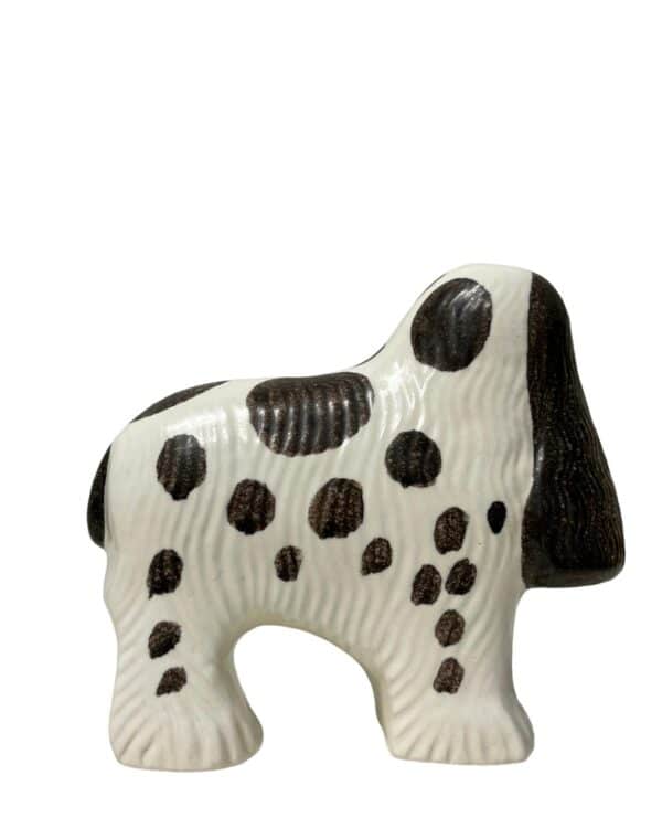 Gustavsberg - Figurin - Kennel - Spaniel Svart/Vit design Lisa Larson