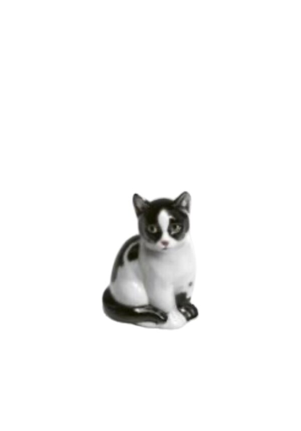 Glasprinsen - Figurin - Katter - kattunge svart/vit porslin Höjd 15 cm