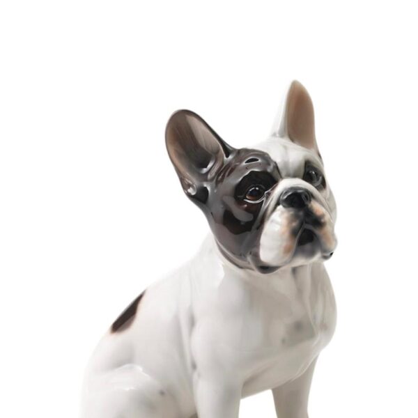 Glasprinsen - Figurin - Hund - Fransk Bulldog porslin Höjd 34 cm .