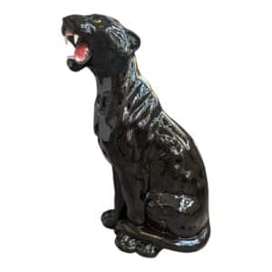 Glasprinsen – stor svart Panter porslin höjd 86 cm, porslinsfigur