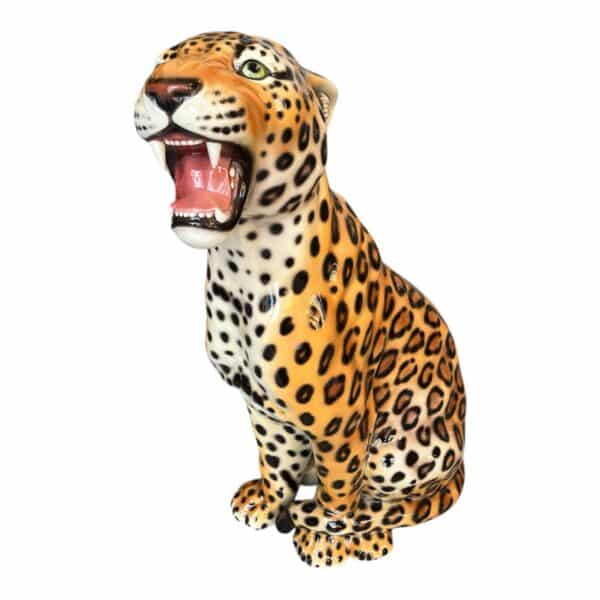 Glasprinsen - Figurin - Katter - Stor Leopard porslin Höjd 86 cm - Bild 4