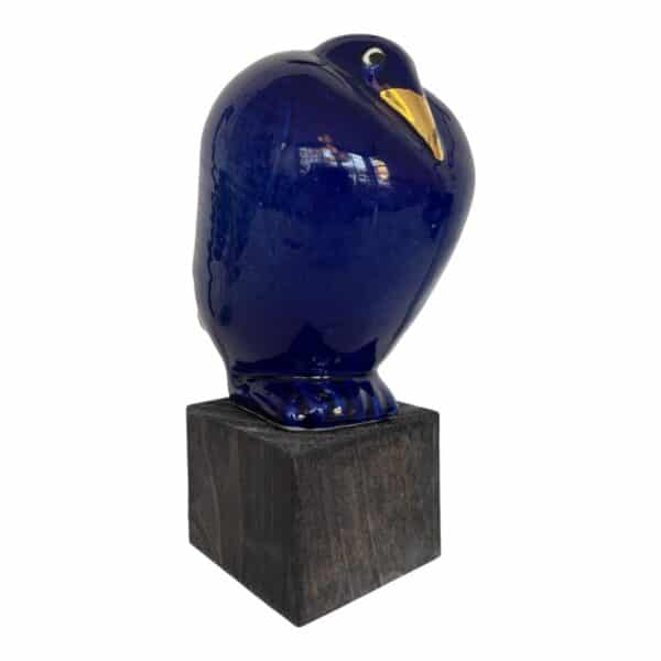 Gustavsberg - Fenix - Fågeln Ossian Blå guld design Lisa Larson