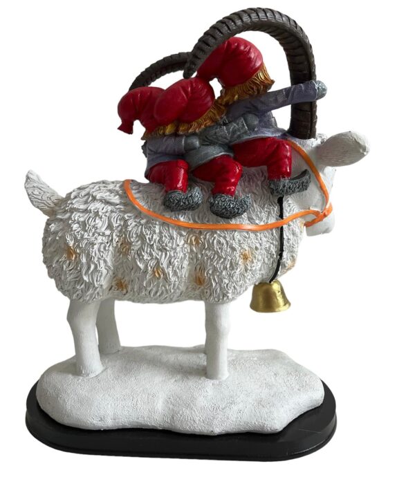 Stor Julbock med 3 tomte barn 35 cm hög Nr 192/1000 ex design Rolf Lidberg