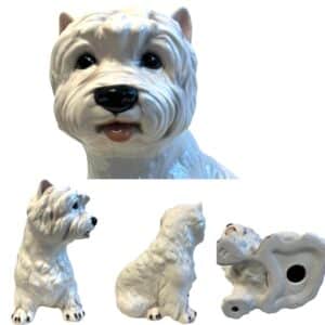 Glasprinsen – West Highland Terrier porslin höjd 30 cm, porslinsfigur