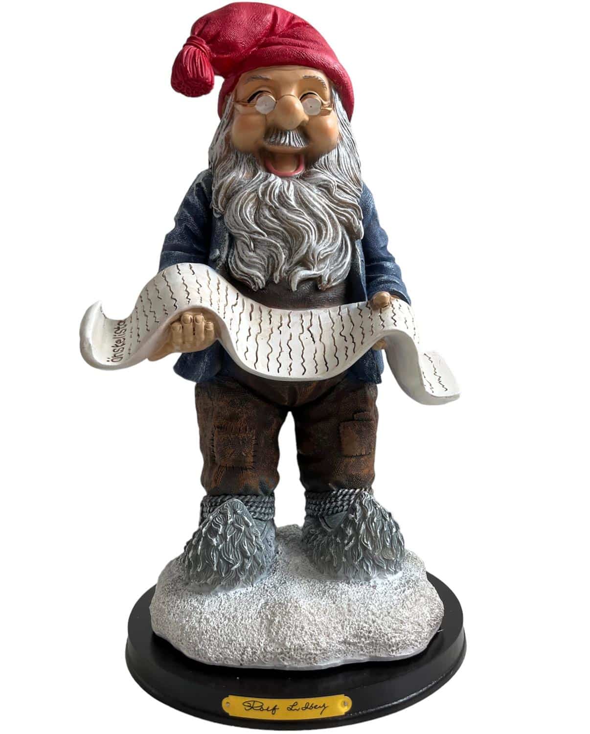 Stor Tomte  med önskelista 39 cm hög Numrerad 1000 ex design Rolf Lidberg