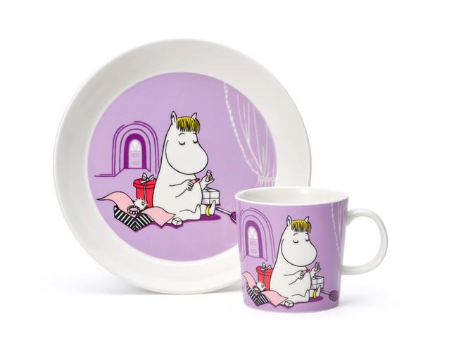 Arabia - Mumin / Moomin Mugg & Tallrik - Snorkfröken lila Design Tove Jansson