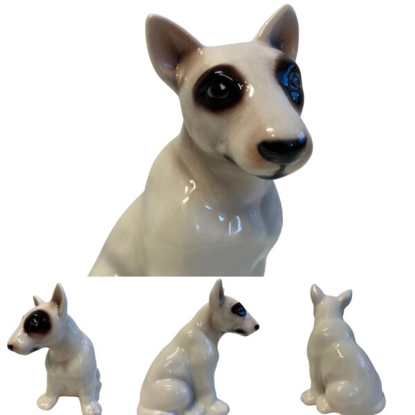 Glasprinsen - Figurin - Hundar - Bullterrier porslin Höjd 15 cm
