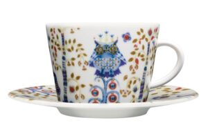 Iittala Taika – kaffekopp 20 cl med fat 15 cm vit – design Klaus Haapaniemi
