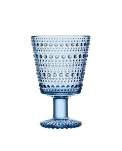 Iittala Kastehelmi – 6 st vinglas på fot 26 cl Aqua – design Oiva Toikka