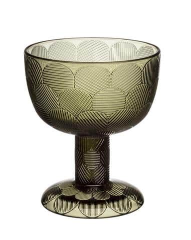 Iittala - Miranda - Mossgrön - Skål på fot 145 mm Design Heikki Orvola