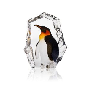 Målerås Wildlife målad – Kejsarpingvin konstglas – design Mats Jonasson