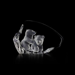 Målerås Wildlife – Isbjörnsungar konstglas – design Mats Jonasson