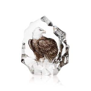Målerås Wildlife målad – Vithövdad örn konstglas – design Mats Jonasson