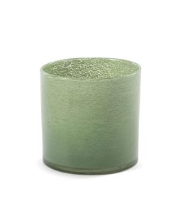 Orrefors Jernverk – glaslykta / kruka mörkgrön 15 x 15
