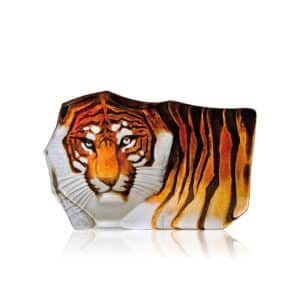 Målerås Wildlife målad – tiger (liten) orange konstglas – design Mats Jonasson