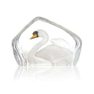 Målerås Wildlife målad – Svan konstglas – design Mats Jonasson