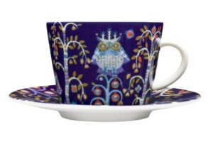 Iittala Taika – kaffekopp 20 cl med fat 15 cm blå – design Klaus Haapaniemi